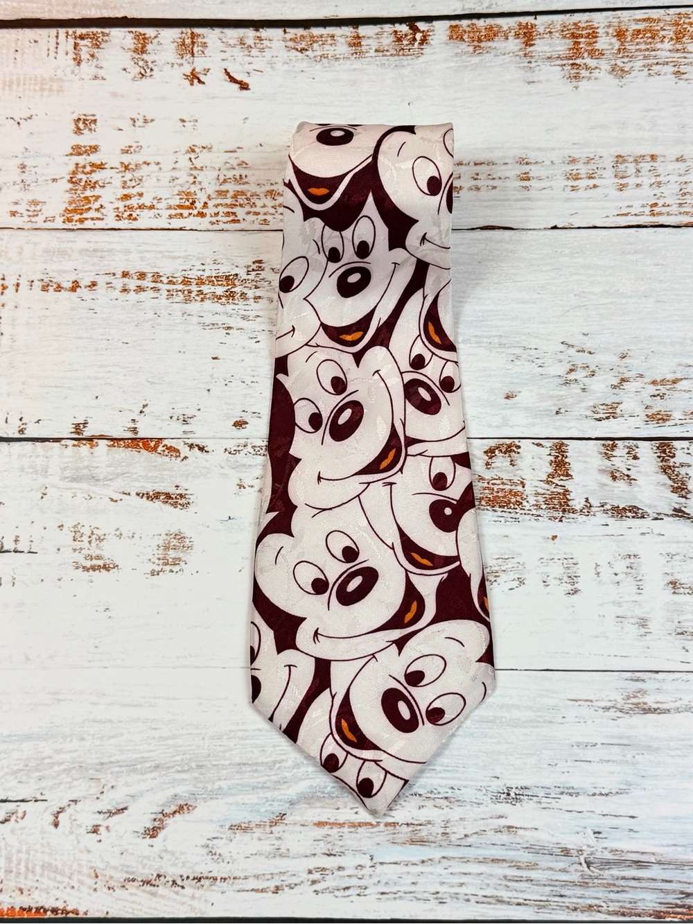 *Vintage* Original Tie Burgundy Mickey Mouse Design c. 1990